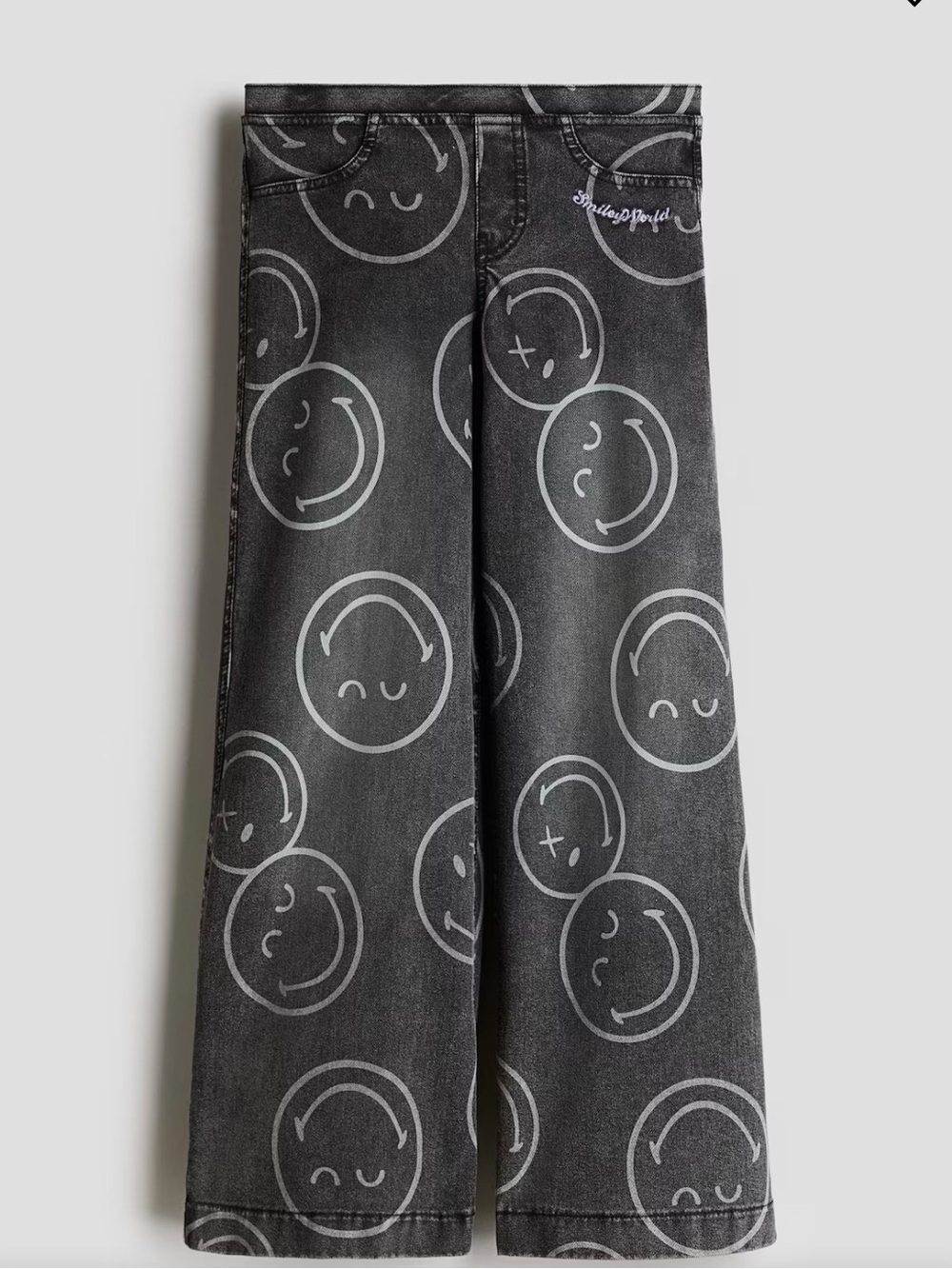 H&M SmileyWorld dark grey wide-leg trousers Jeans Girls 14+